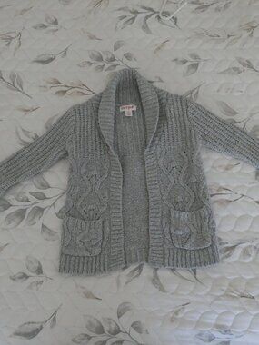 Cat & Jack Gray Shimmer Cardigan Sweater Size 2T